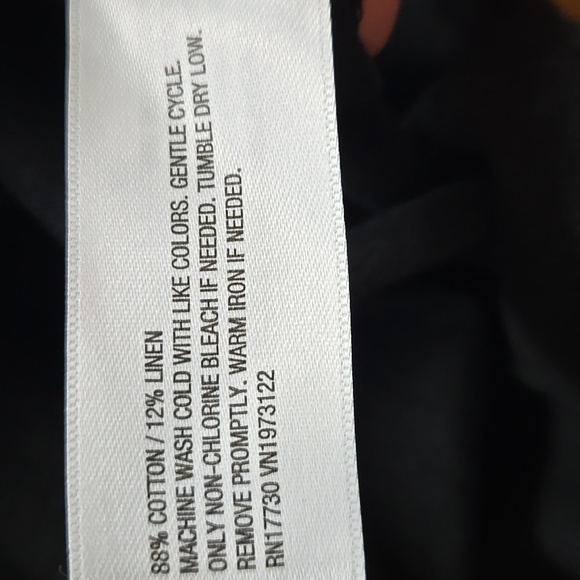 NWT Universal Thread Black Linen Cotton Blend Button Down Mini Shirt Dress XS - Picture 8 of 9